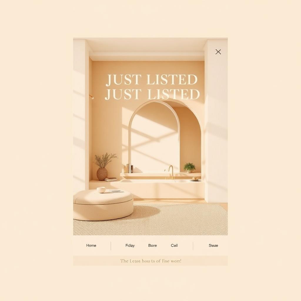 Beige aesthetic Just Listed Instagram post template